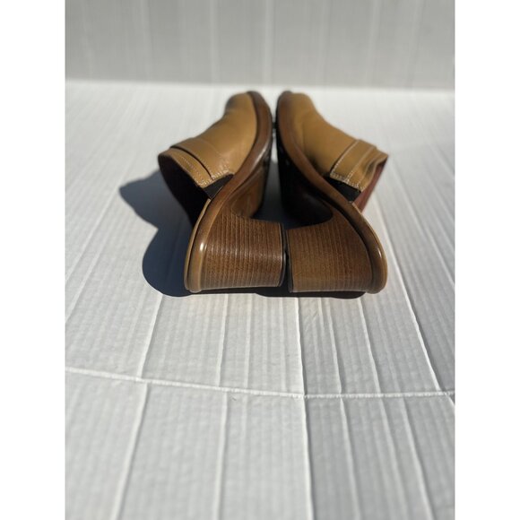 Dansko Womens oyster honey Tan Leather Clog Mules Size 37 (7) With Buckle Detail - Picture 8 of 10